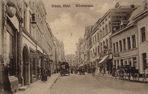 Das Foto zeigt die Wirtelstraße in der Vorkriegszeit
