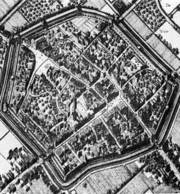 Die Grafik zeigt den Dürener Stadtplan aus dem Jahre 1634 gezeichnet von Wenzel Hollar.